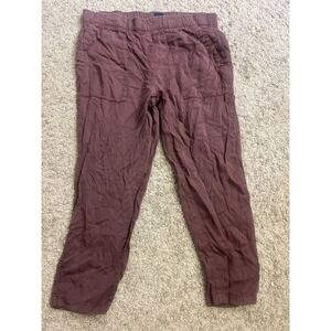 Gap Women's M Burgundy Mauve Pants Elastic Waistband Pockets